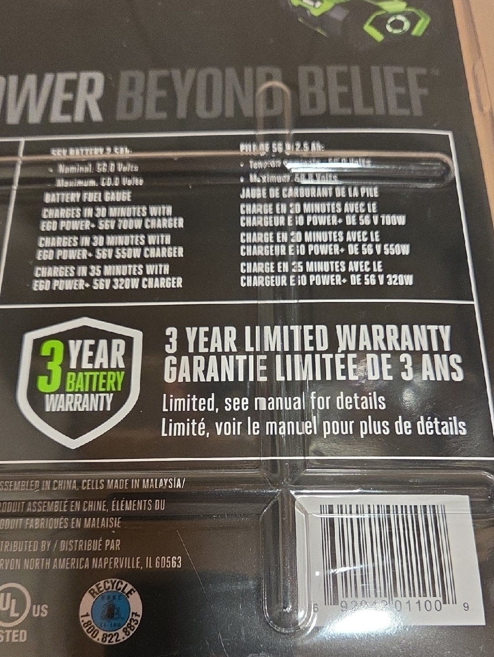 EGO 56V 2.5Ah Lithium Battery Pack Only NEW - Picture 6 of 8